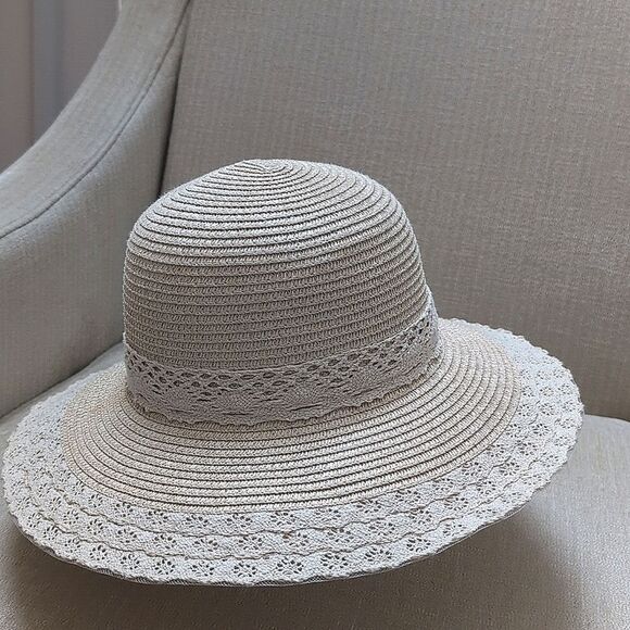 29 Palms Woven Lace Trimmed Floppy Summer Sun Hat - Picture 5 of 10